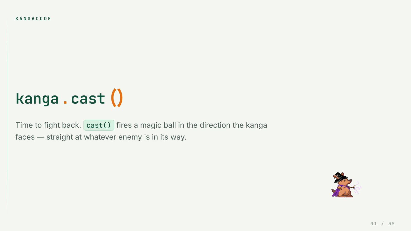 Built-in lessons: every concept gets its own unit