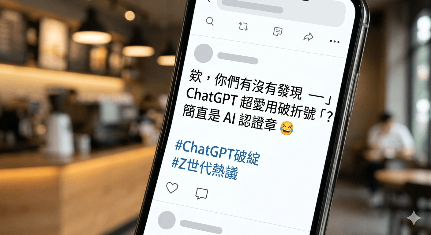 為什麼 AI 那麼喜歡用破折號?(──)Z 世代熱議的『ChatGPT 破綻』!